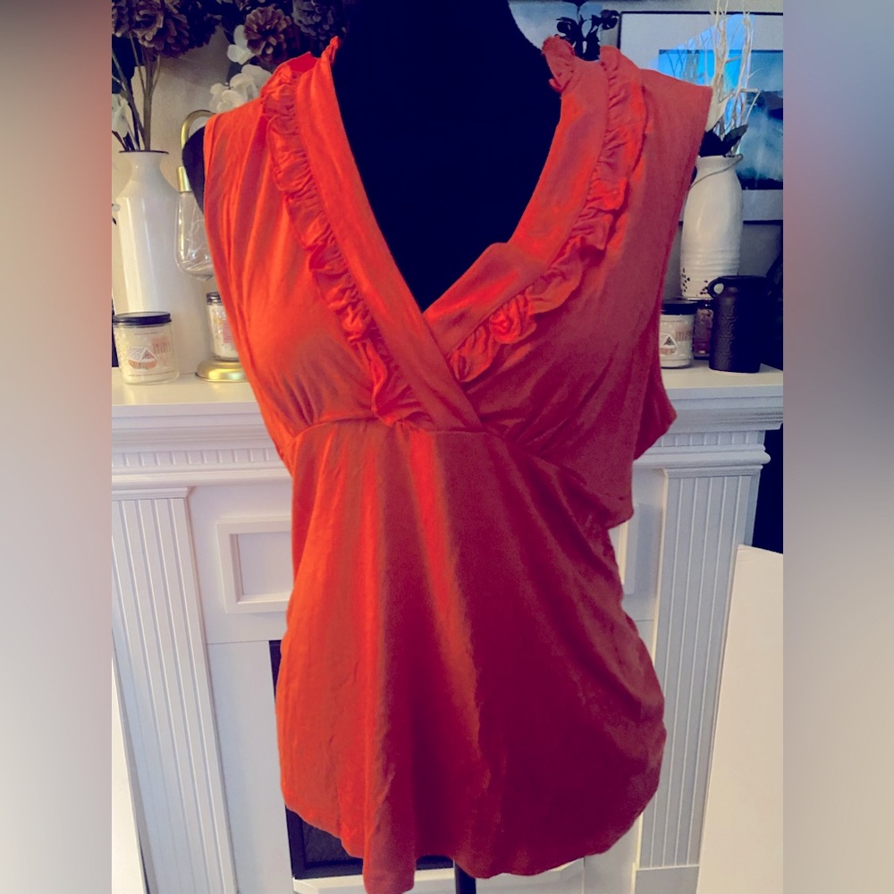 NWT. Orange Cable&Gauge Sleeveless Dress Top